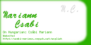 mariann csabi business card